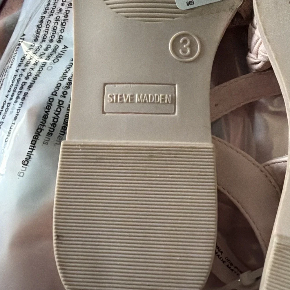 Steve Madden Girl's Pink Karina Braided Strappy Sandals Shoe Size 3-NEW